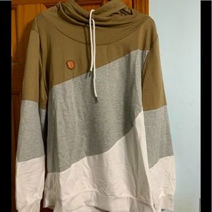Hooded tri color hoodie